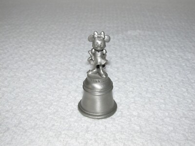 Walt Disney Prod Minne Mouse Schmid USA Fine Pewter Bell 2 1/2'' Tall