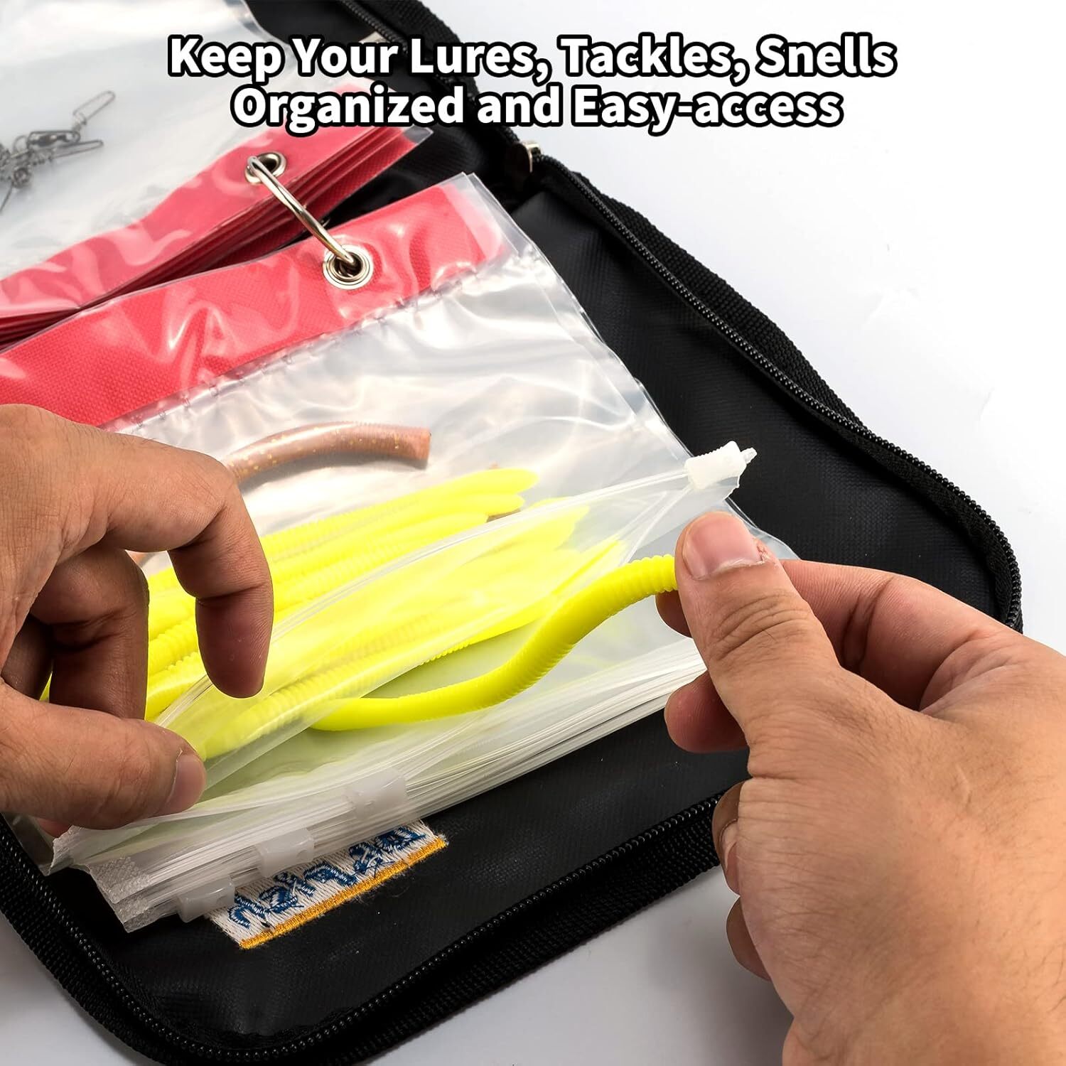 Dr.Fish Soft Bait Binder 10 Pieces PVC Bag Fishing Lure Storage Tackle... 