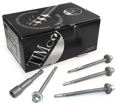 TIMco 5,5 x 80 mm Dach selbstbohrende Sechskant-TEK-Schrauben mit Unterlegscheibe schwerer Stahl