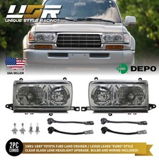 EURO Crystal Glass Headlights For 96-97 Lexus LX450 / 91-97 FJ80 Land Cruiser