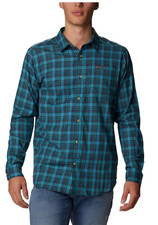 Columbia Shirt Teal Plaid Vapor Ridge III Size M Long Sleeve Stretch Cotton New