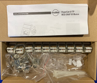 MOLEX PowerCat6 FTP MOD-SNAP III MODUL RJ45 STP ABGEWINKELT MMS-00015-02 BOX MIT 10