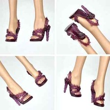 Sandalia de fantasía follaje personalizado tacones para Poppy Parker y pies de muñeca similares