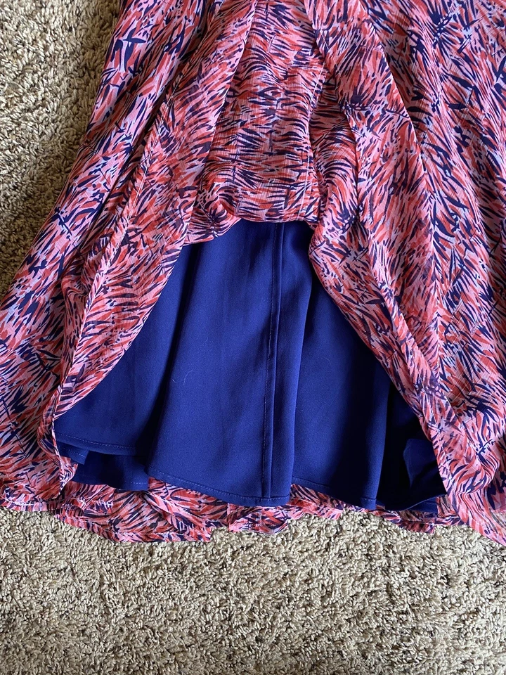 Vestido de línea A de French Connection Rosa Azul Floral Talla 2 Sin defectos Foto 4 de 4