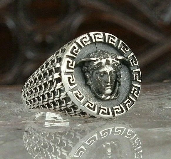 Medusa ring shop silver