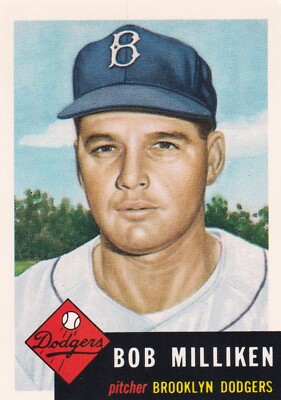 1991 Topps #221 Archives 1953 Bob Milliken Brooklyn + (Yes 3 Free Mystery Cards)
