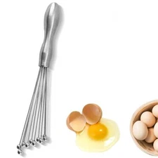 10 INCH Stainless Steel Ball Whisk Egg Beater Manual Mixer for Sauces Cream