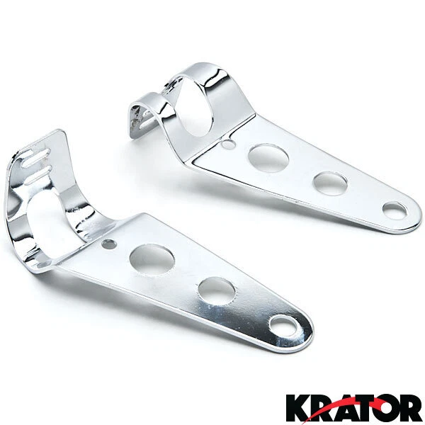 Soporte de montaje de faros cromado para motocicleta 31 mm-37 mm horquilla picadora café corredor Foto 4 de 4