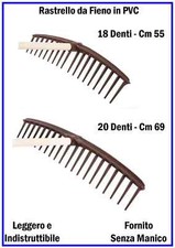 Rastrello per Fieno Foglie in PVC da Giardino Erba con 18  20 Denti Senza Manico