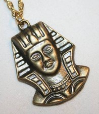Handsome Brasstone King Of Egypt Pendant Necklace Egyptian