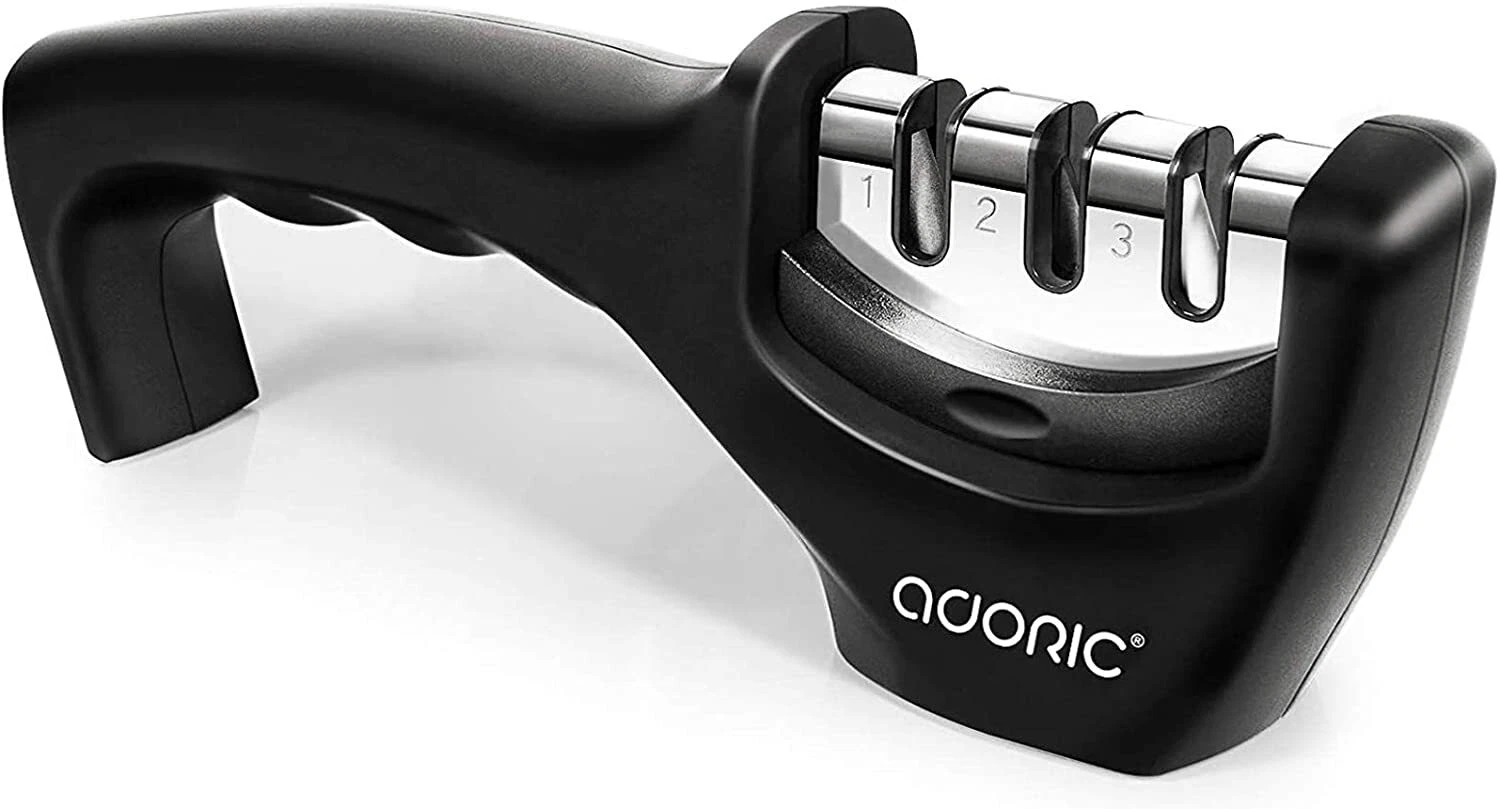 Knife Sharpener, Professional 3 Stage Manual Sharpener Sharpening Kitchen Knives