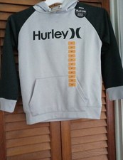 Hurley Boys H20-Dri French Terry Solar Hoodie Color Gray/Black Size 6/7 NWT