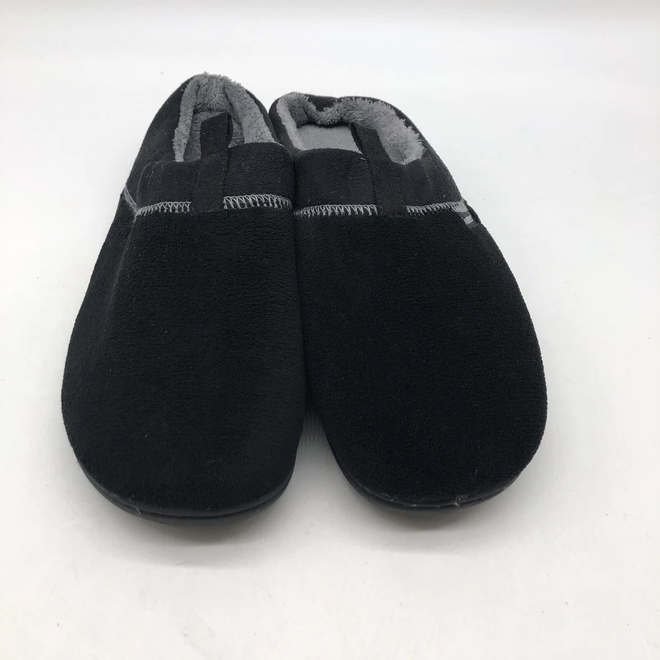 Zapatos sin cordones Isotoner de piel microterry para hombre, negros, talla 8-9 Foto 3 de 4