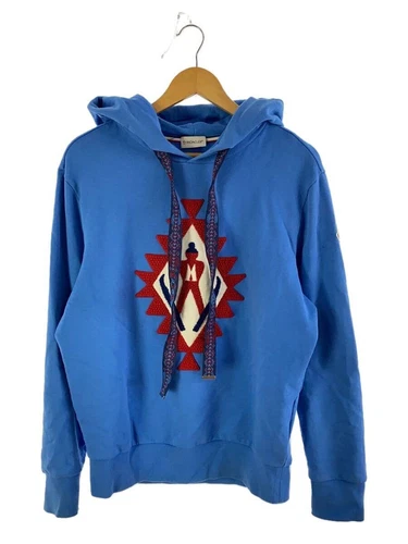 Felpa con cappuccio MONCLER M cotone blu H20918G00014 usata