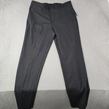 Perry Ellis Portfolio Pants Mens 32x32 Black Travel Luxe Slim Fit Stretch Dress