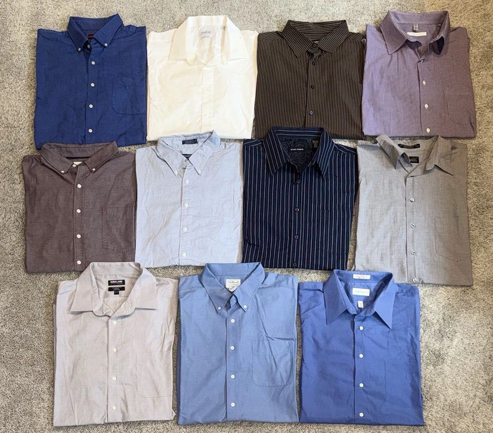 Lote de 56 camisas de vestir informales/de manga larga con botones para hombre (2XL) varias marcas Foto 2 de 4