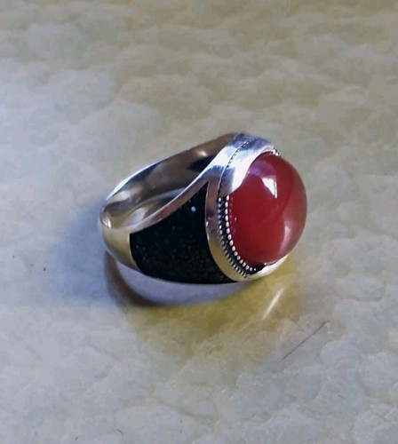 Bague Homme En Argent Sterling .925 Avec Diasprore Turc 5.88 Ct - Taille 10.25, Couleur Changeante