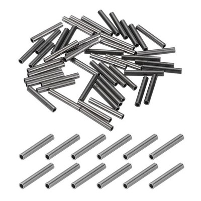 1/64'' 0.5mm 100 Pcs Copper Single Wire Rope Loop Sleeve, Black