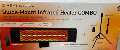 #ad HEAT STORM Tradesman 1500W Indoor Outdoor Quartz Infrared Heater*USED*NO REMOTE $72.99