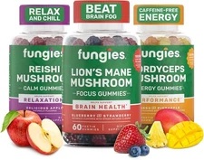 Fungies Mushroom Gummy 3-Pack Bundle, Lion's Mane, Cordyceps & Reishi... 