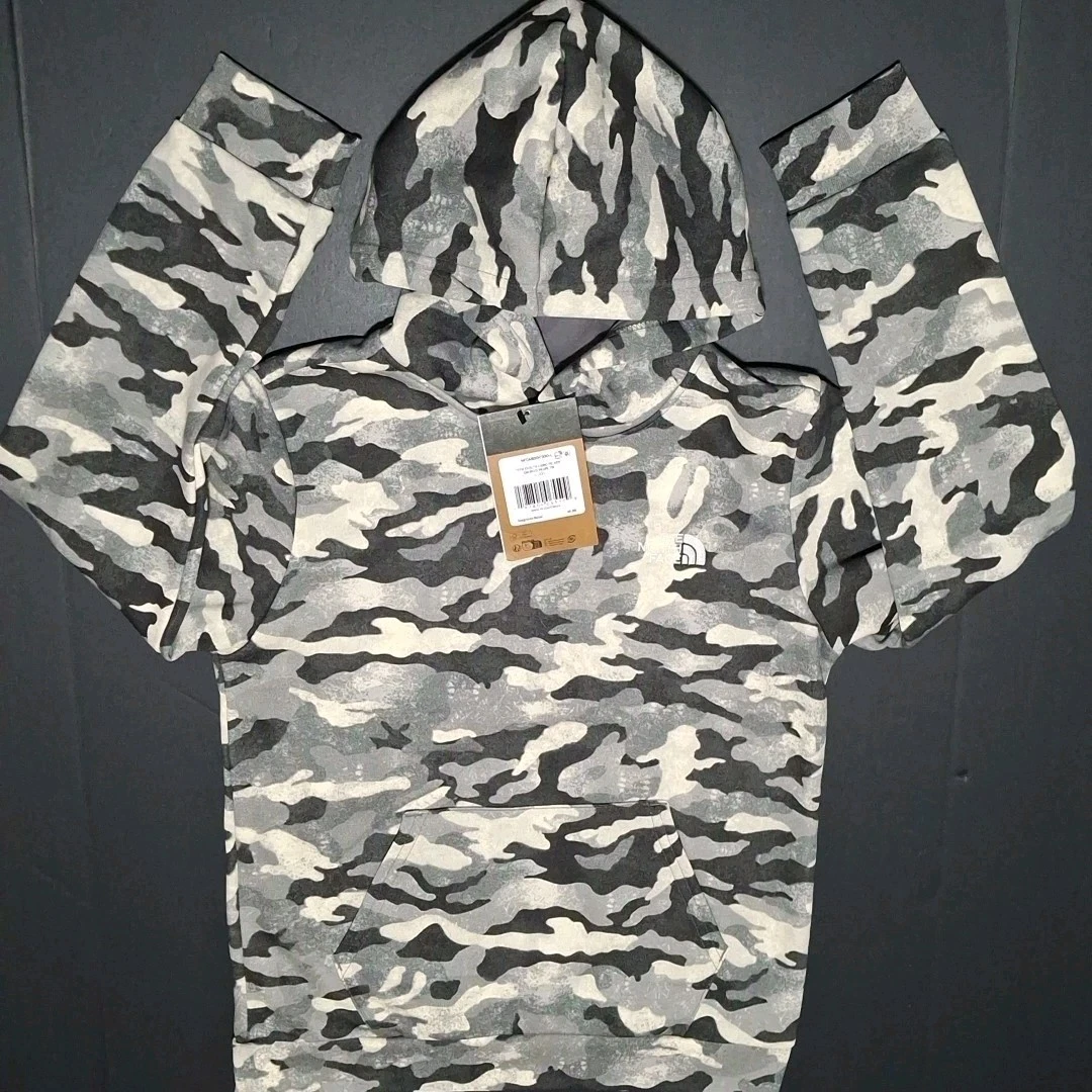 The North Face Kids' L(12) Evolution Pullover Hoodie, Smoked Pearl Camo