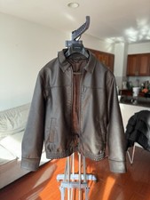 Zara Faux Leather Bomber jacket - Chocolate Brown Size M