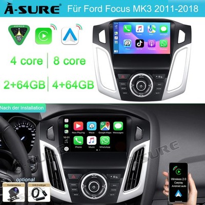 64G Autoradio Carplay Android 15 Für Ford Focus MK3 2011-2018 GPS BT DSP AHD DAB