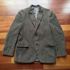 Chaps Corduroy Blazer Mens 42R Chocolate Brown 2 Button Paisley Lining Vented