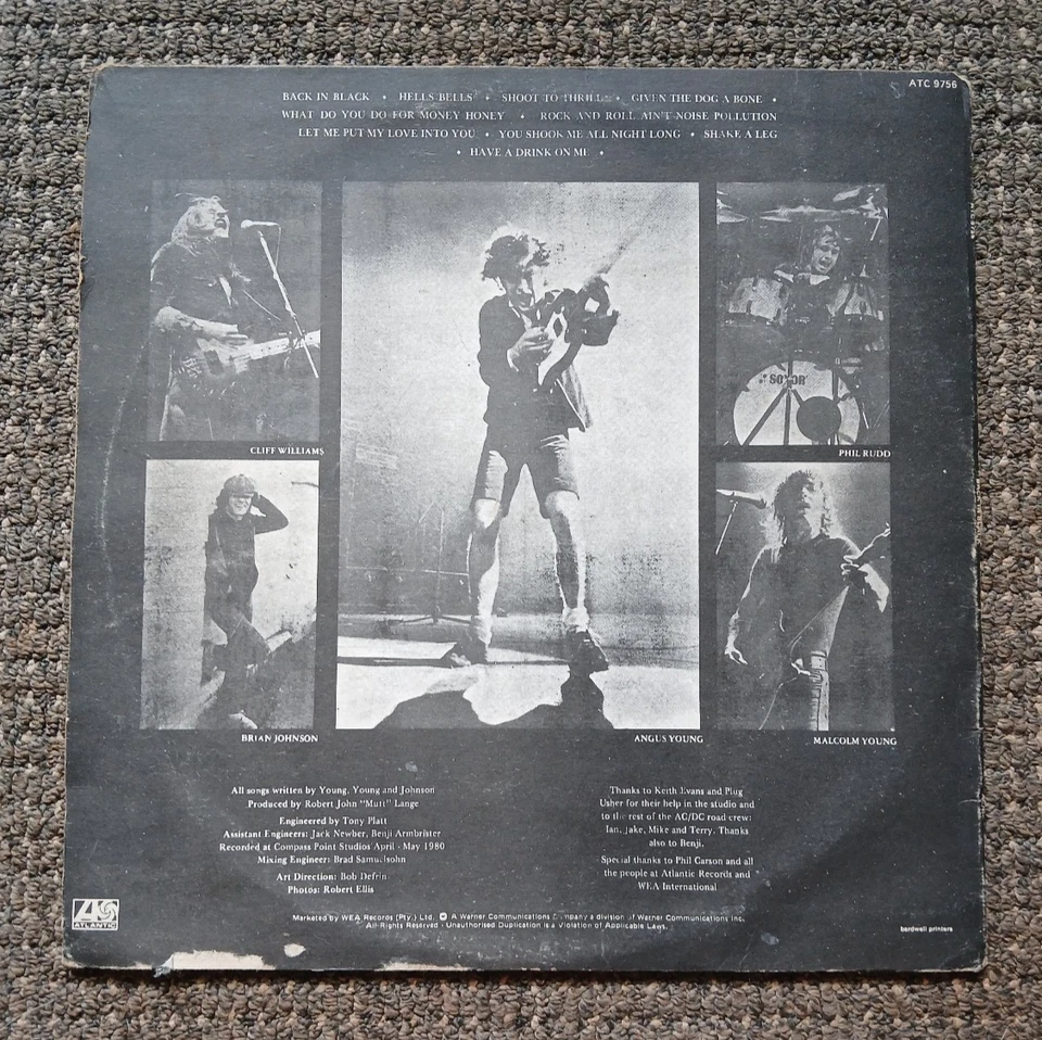 AC/DC SUPERB RARE Zimbabwe Pressing, Back in Black, Maiden Sabbath Metallica Dio - Image 2 of 4