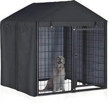 Outdoor Dog Kennel Cover, 600D Heavy Duty Waterproof 4 Ft. X 4.3 Ft. X 4.5 Ft.Ou