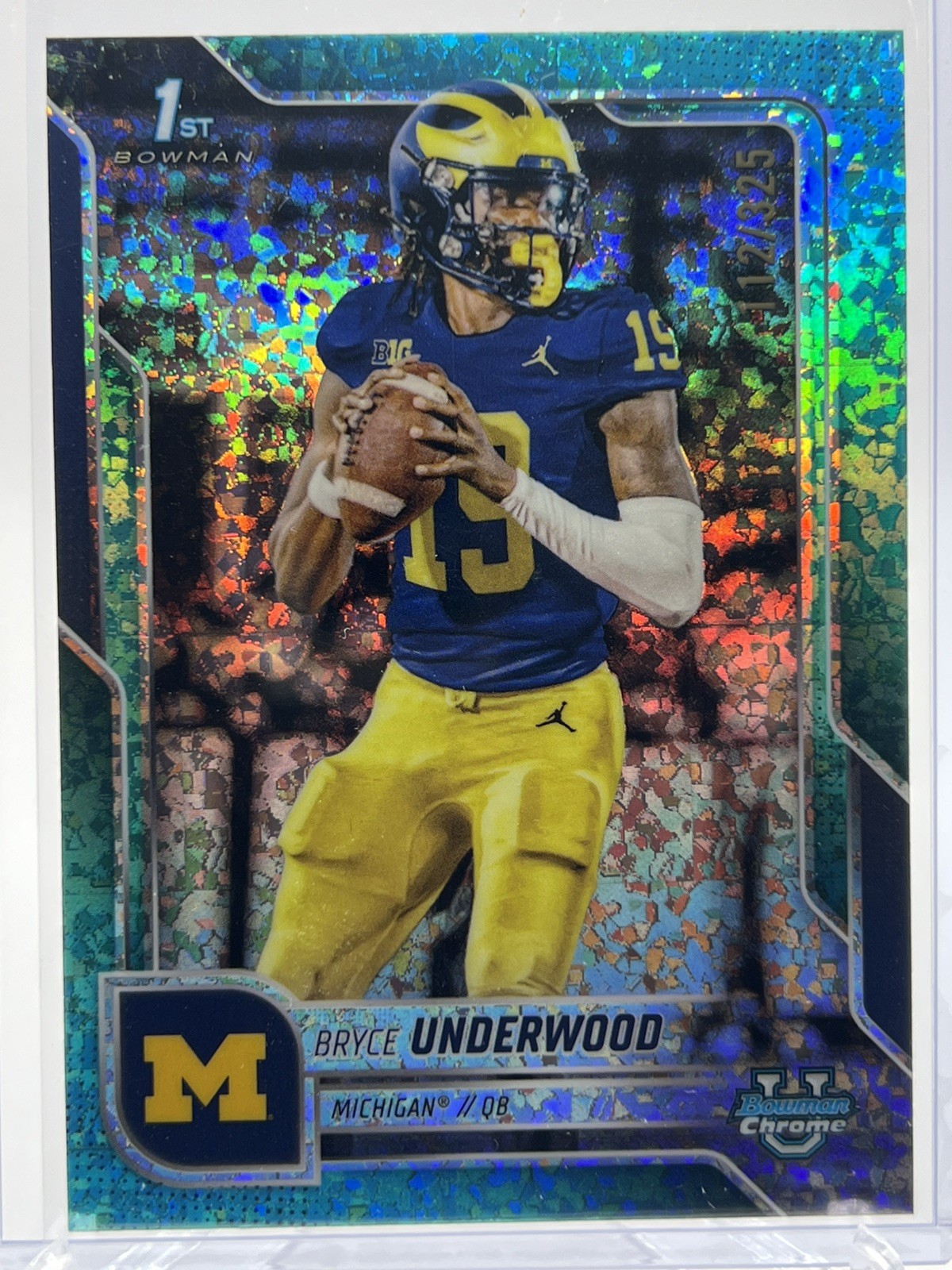 2025 Bowman University Chrome Bryce Underwood 1st Bowman Aqua Mini Diamond /325