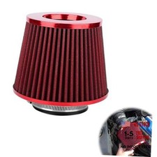 Clamp-on Air Intake Filter, 3/3.5/4 Inch High Flow Vehicle Engine Air Red