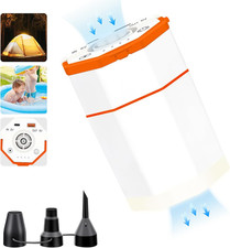 Portable Air Mattress Pump 4000mAh Battery Quick Inflate/Deflate with Light