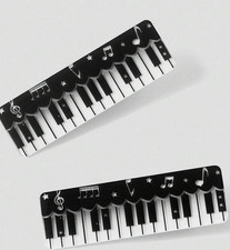 Piano key music not hair clip set