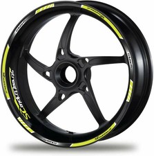 Autocollants de jante triple rouge décalcomanies de roue de moto RS rayures v...