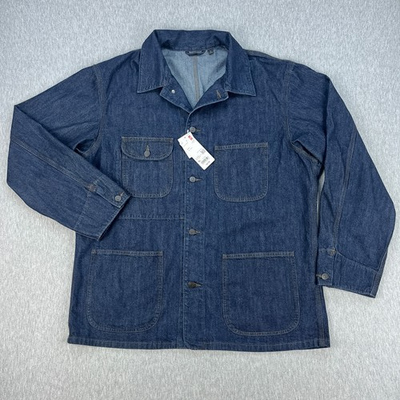 #ad Uniqlo Denim Utility Jacket Mens XL Blue Work Chore Coat Oversize Boxy Fit NEW $49.95