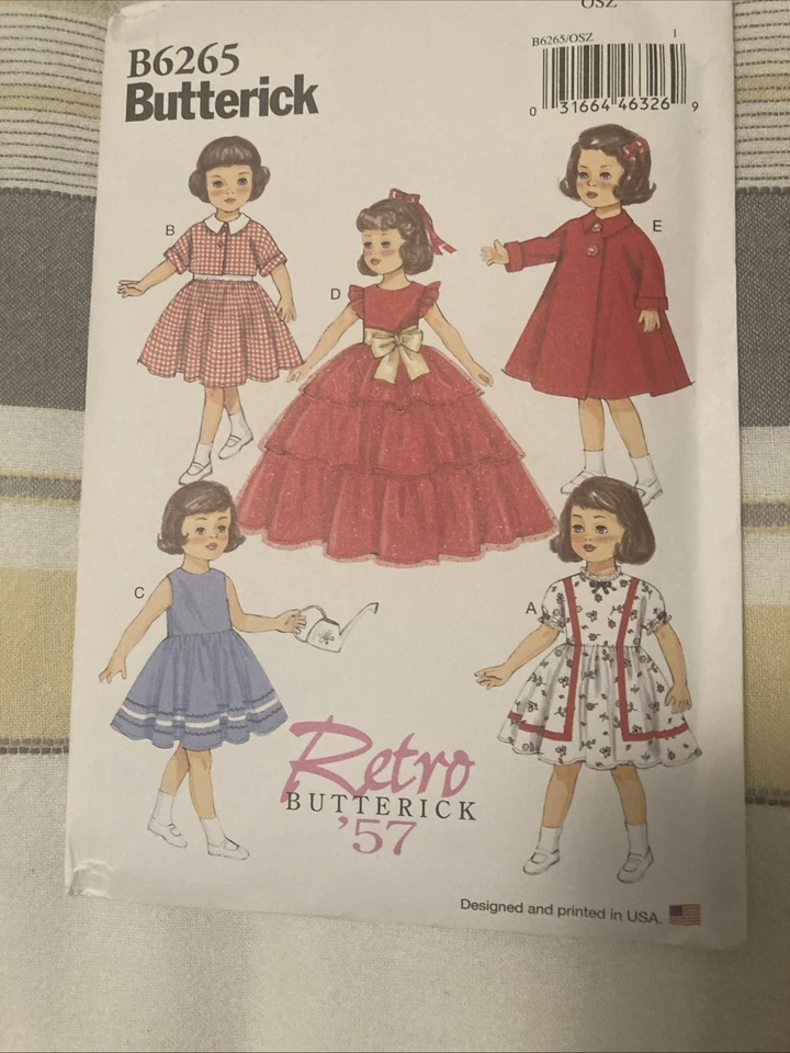 Lot Of 2 NEW Retro Butterick 18” Girl Doll Dress/Pant/Jacket Patterns - Image 4 of 4