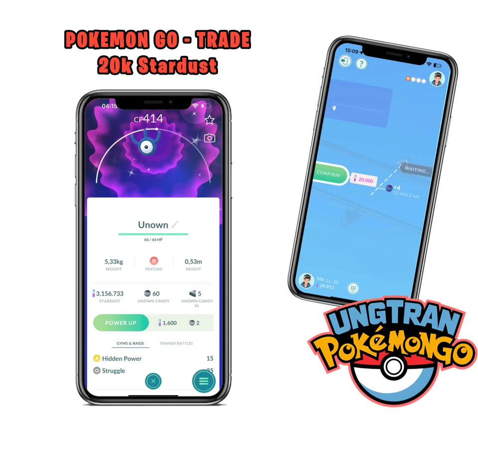 Shiny Unown W - Tr-de 20k stardust