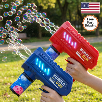 Automatic Bubble Gun Machine Toy Electric Bubble Blower Outdoor Kids Party Gift