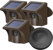 eMACROS Long Range Solar Wireless Driveway Normal, 1 receiver and 3 sensors 