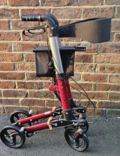 Rollator Walker 4 Wheel Walking Mobility Disability Aid Folding Seat Lightweight