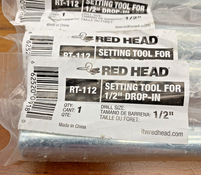 Qty 10 RED HEAD RT-112 Drop In Anchor Setting Tools 1/2'' New Packaged
