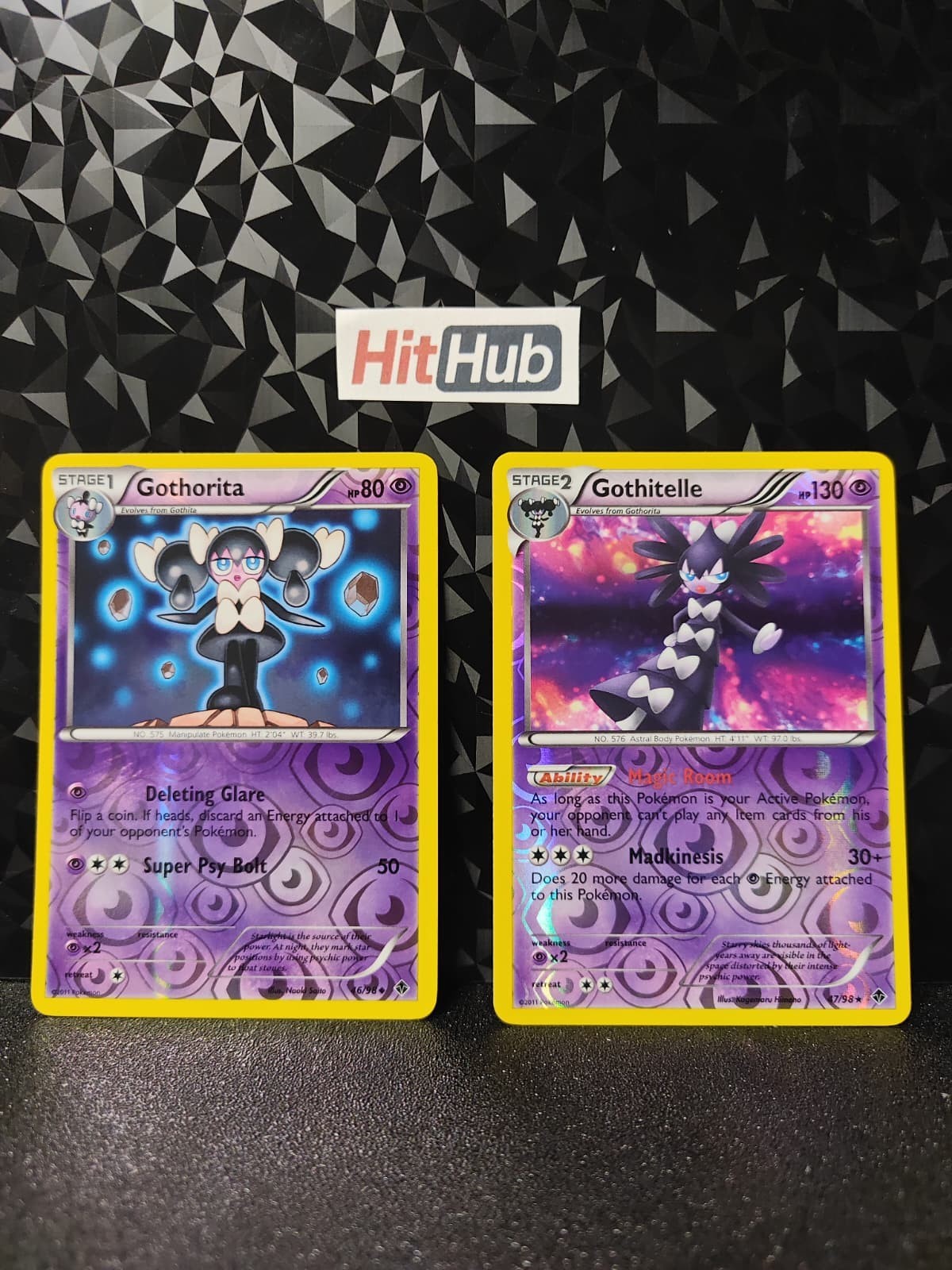 Pokemon TCG Gothitelle 47/98 & Gothorita 46/98 BW Emerging Powers  R,HOLO NM