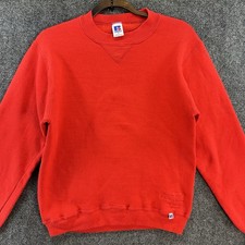 Vintage Russell Athletic Crewneck Sweatshirt Red Mens Small USA Made 90s Blank