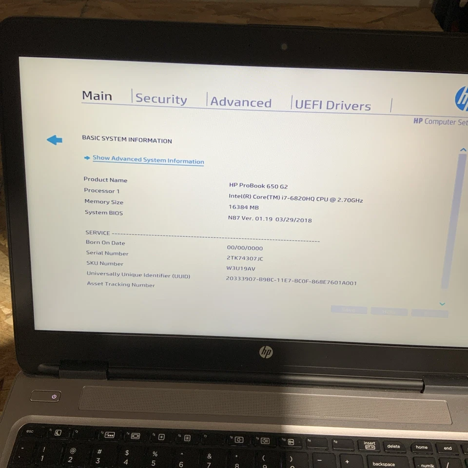 Portátil HP ProBook 650 G2 Intel i7-6820HQ 2,7 GHz 16 GB RAM 256 GB SSD Win 11 B110 Foto 2 de 4