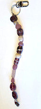 Pink Purple Glass Beaded Purse Handbag Backpack Keychain Decoration Charm