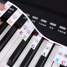 Removable Piano Keyboard Note Labels Reusable Silicone 61/88 Keys Piano Sticker