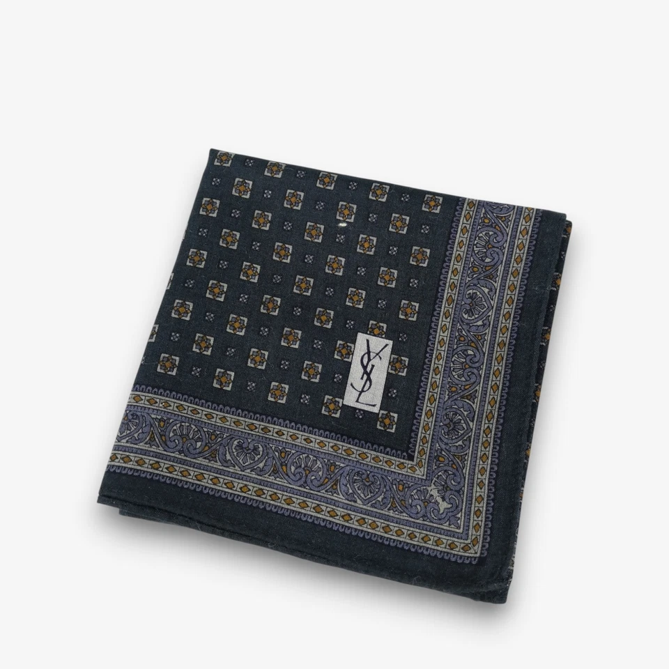 Винтажный 90-х Yves Saint Laurent носовой платок шейный платок YSL бандана шарф - Изображение 2 из 4