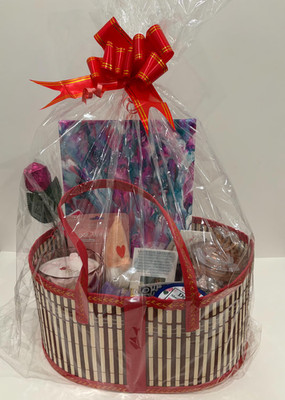 Handmade Gift Basket for Her - Featuring a OOAK painting blind artist made
