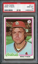 1978 Topps #111 Mike Tyson Cardinals PSA 10 GEM-MT 24804204 
